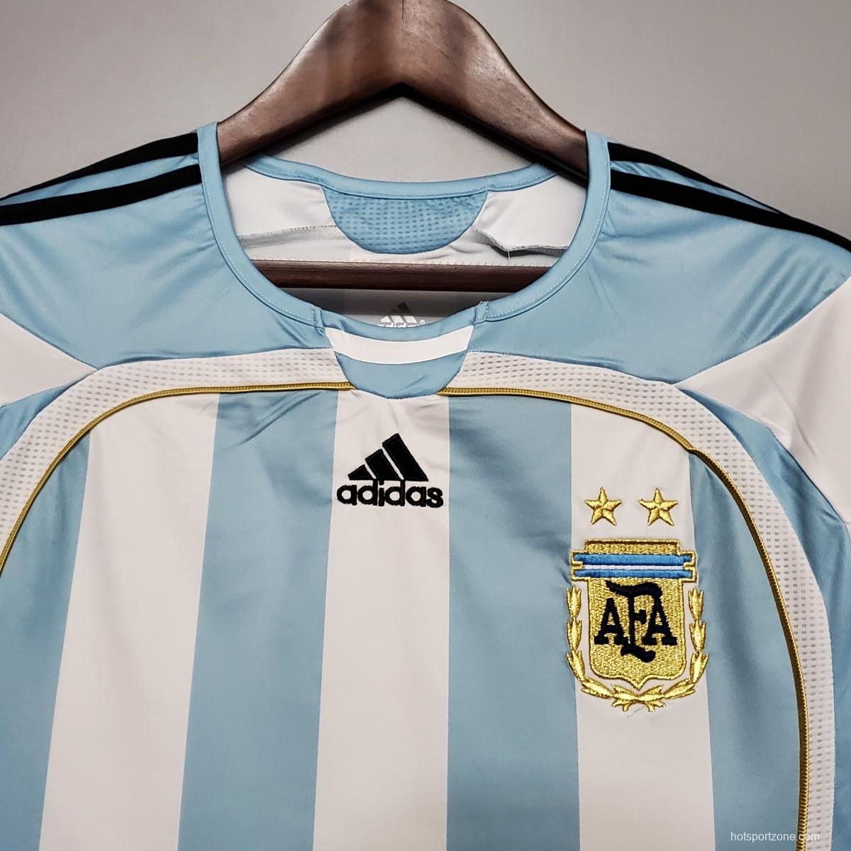 Retro 2006 Argentina home Soccer Jersey