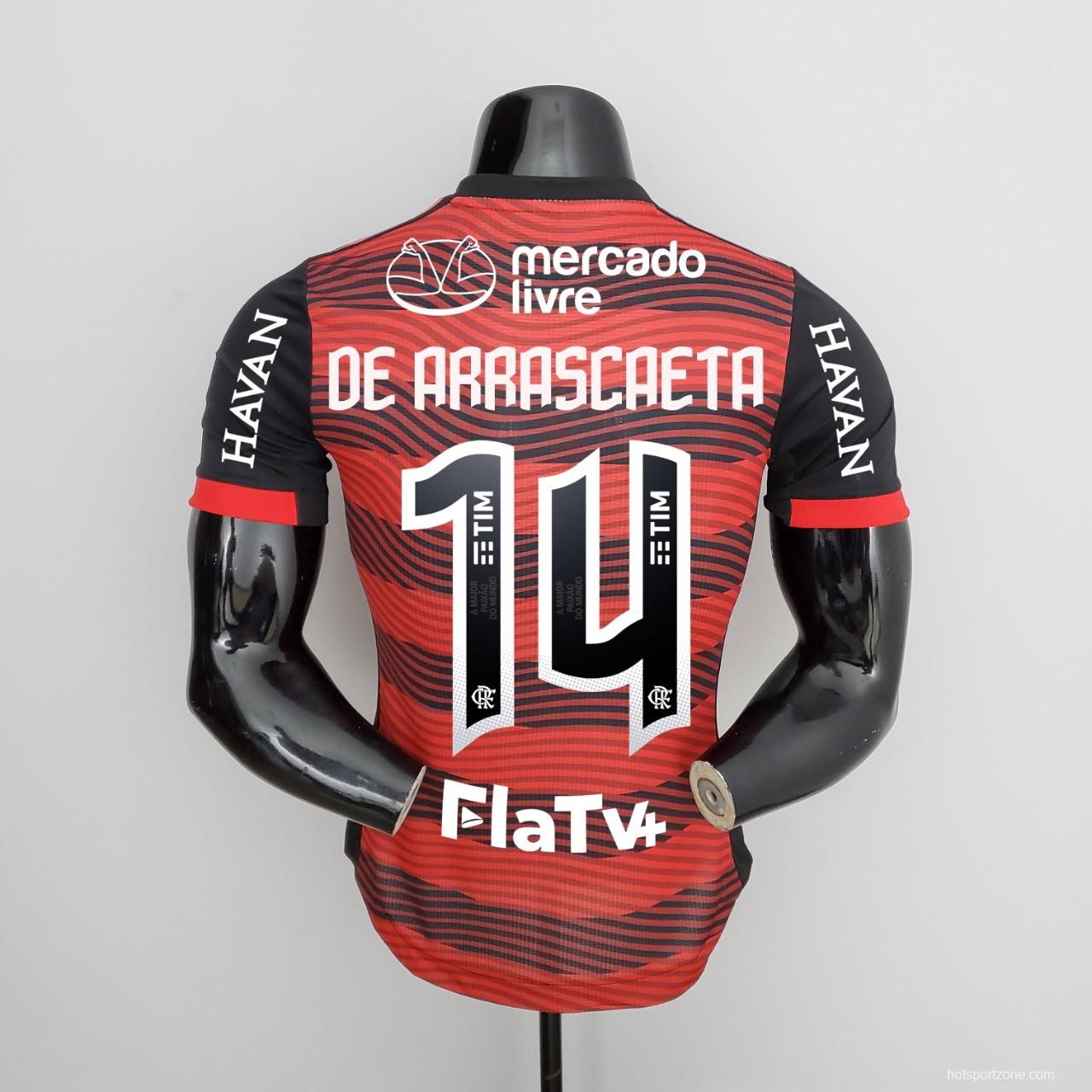 22/23 all sponsor player version flamengo home Soccer Jersey