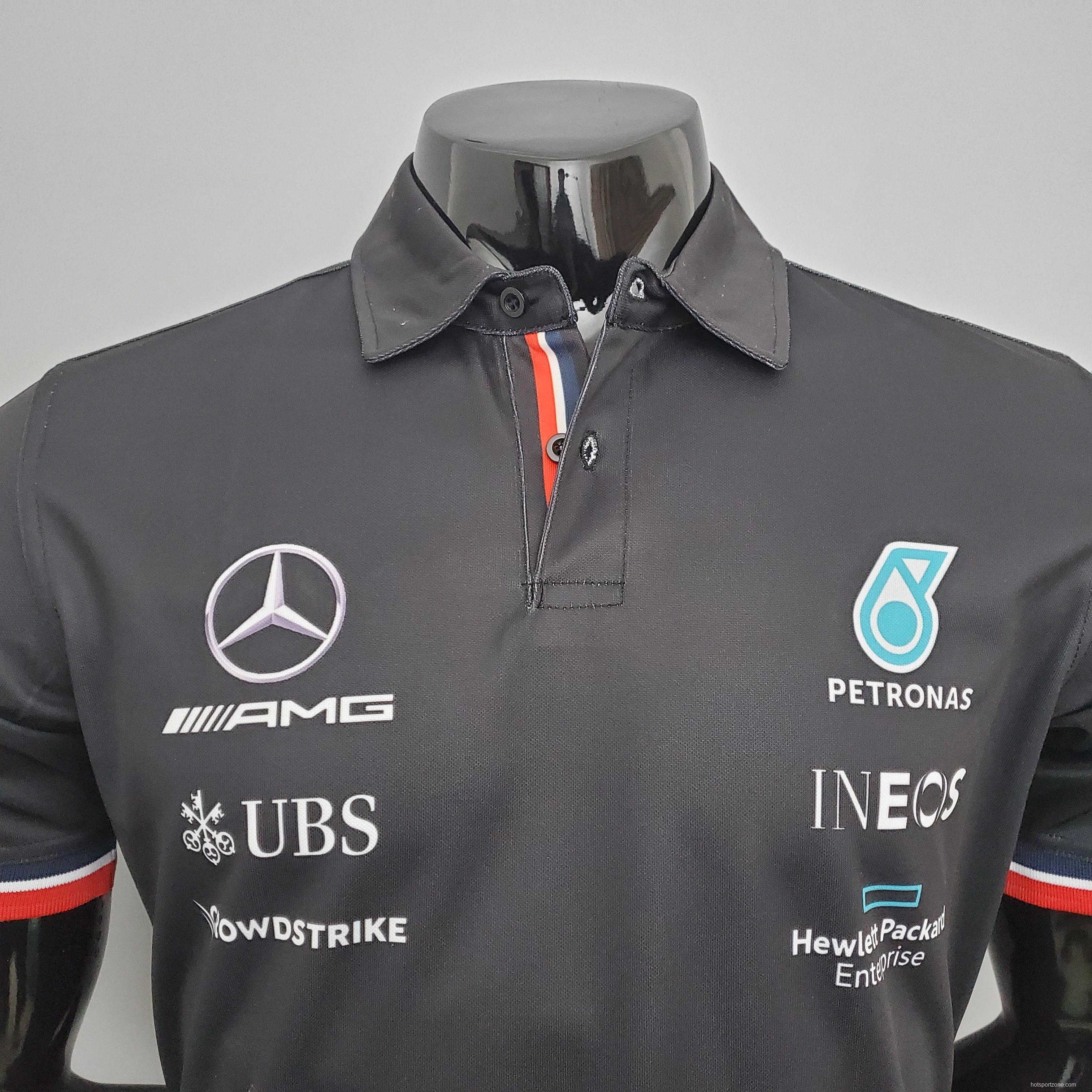 F1 Formula One racing suit; Mercedes POLO Black S-5XL