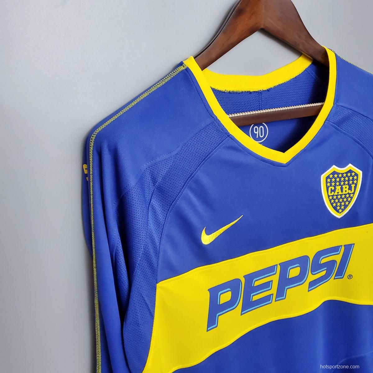 Retro Long Sleeve Boca Juniors 03/04 home Soccer Jersey