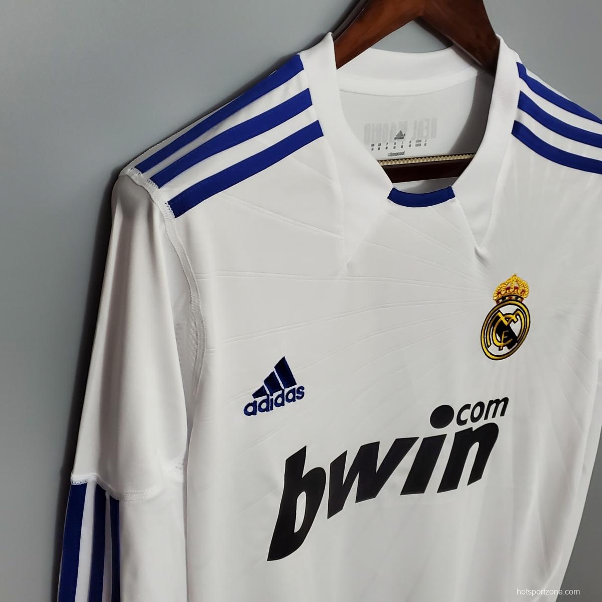 Retro Real Madrid 10/11 Long sleeve home Soccer Jersey