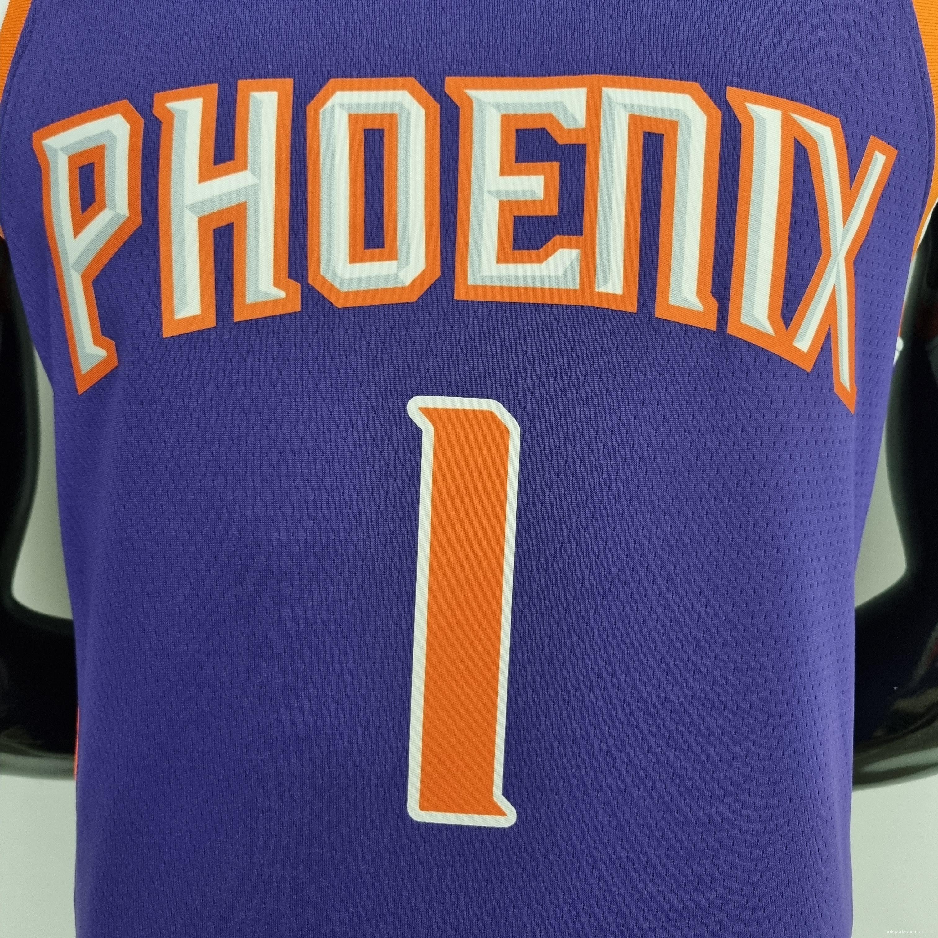 75th Anniversary Booker #1 Phoenix Suns Purple NBA Jersey