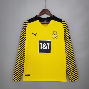 21/22 Long sleeve Dortmund home Soccer Jersey
