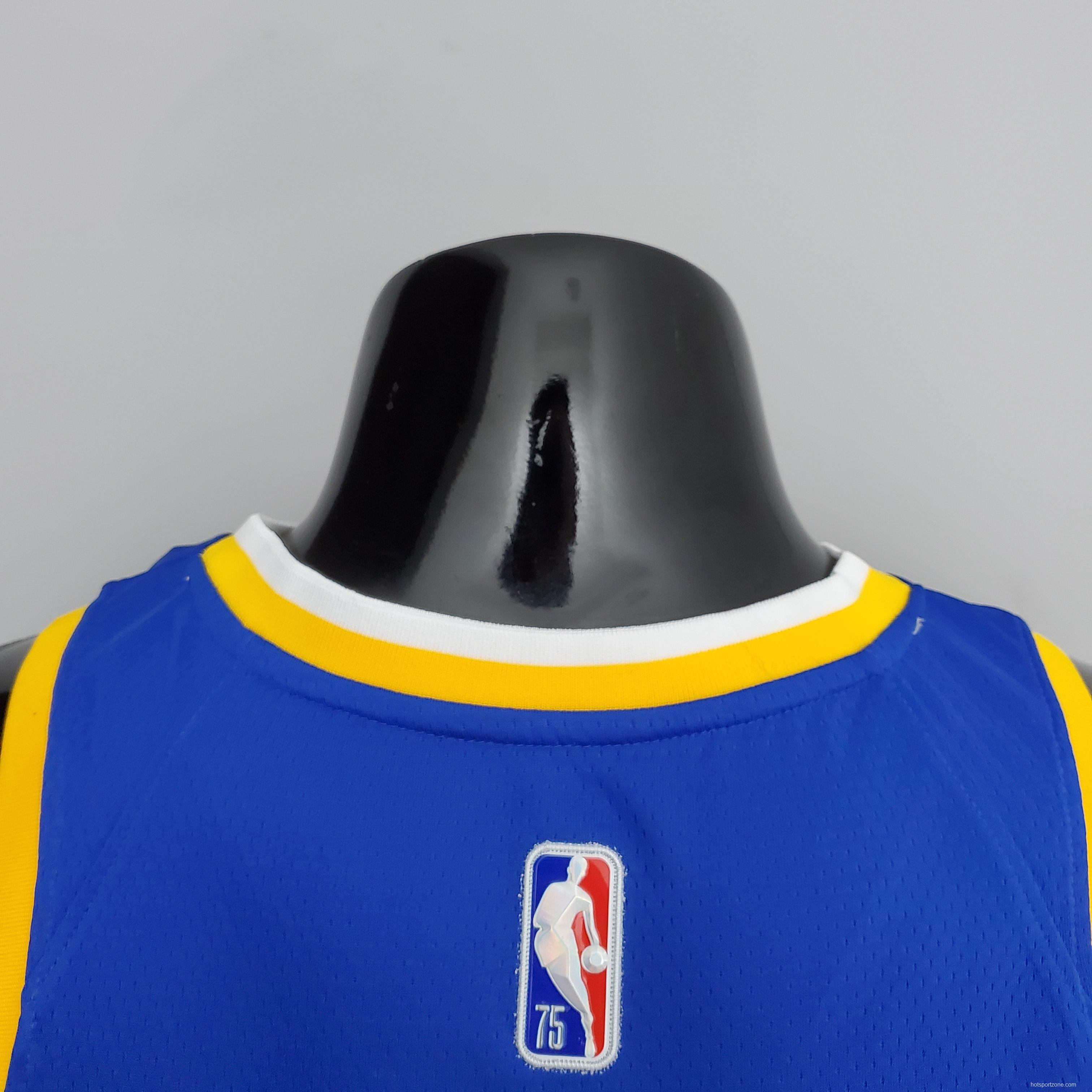 Retro 75th Anniversary Golden State Warriors CURRY#30 Mexico Blue NBA Jersey