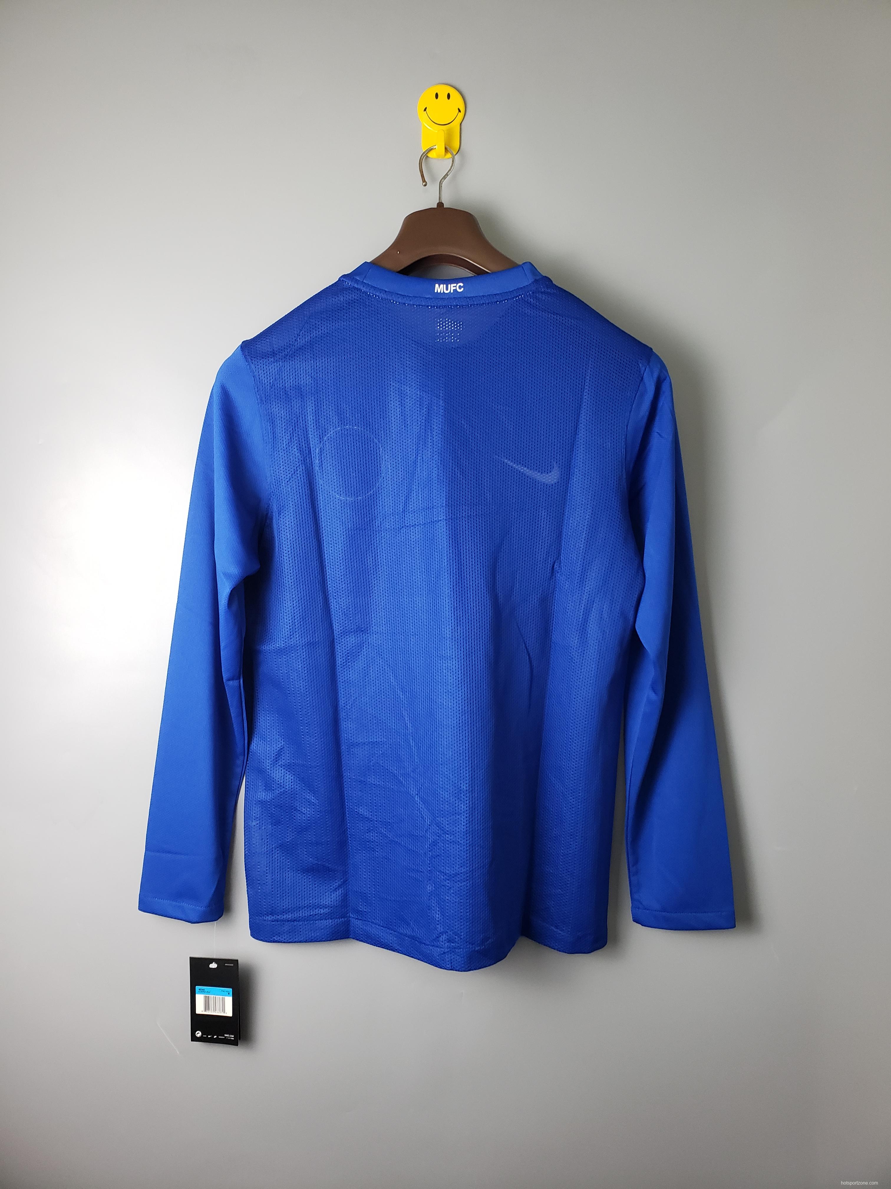 Retro 08/09 Manchester United Third Blue long sleeve Soccer Jersey