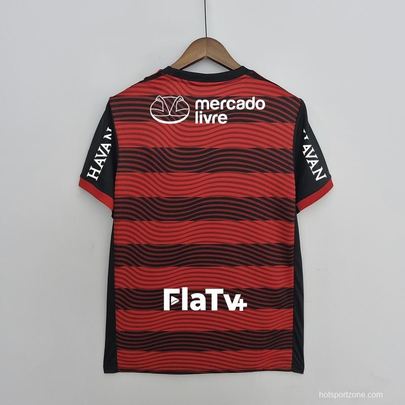 22/23 all sponsor Flamengo home Soccer Jersey