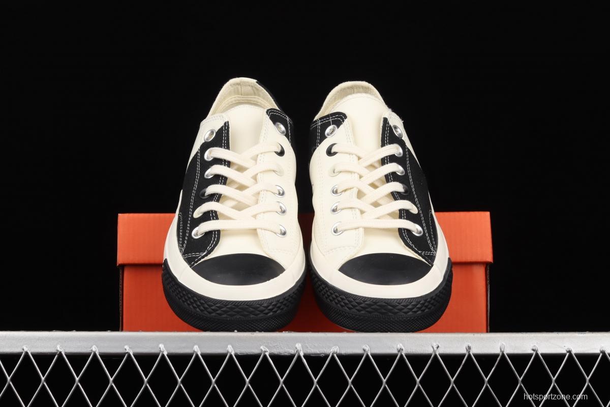 Converse Restructured Chuck 1970 White spliced black and white vulcanized low-top leisure sports shoes 168624C