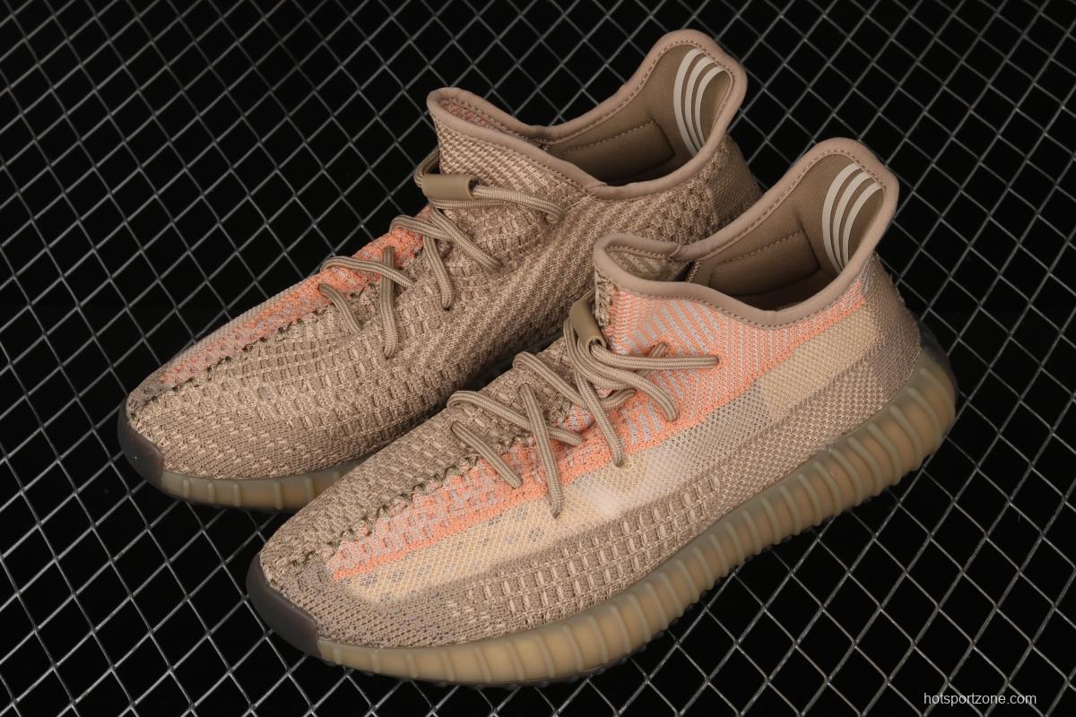 Adidas Yeezy 350 Boost V2 Sulfur FZ5240 Darth Coconut 350 second generation hollowed-out pheasant red color BASF Boost original