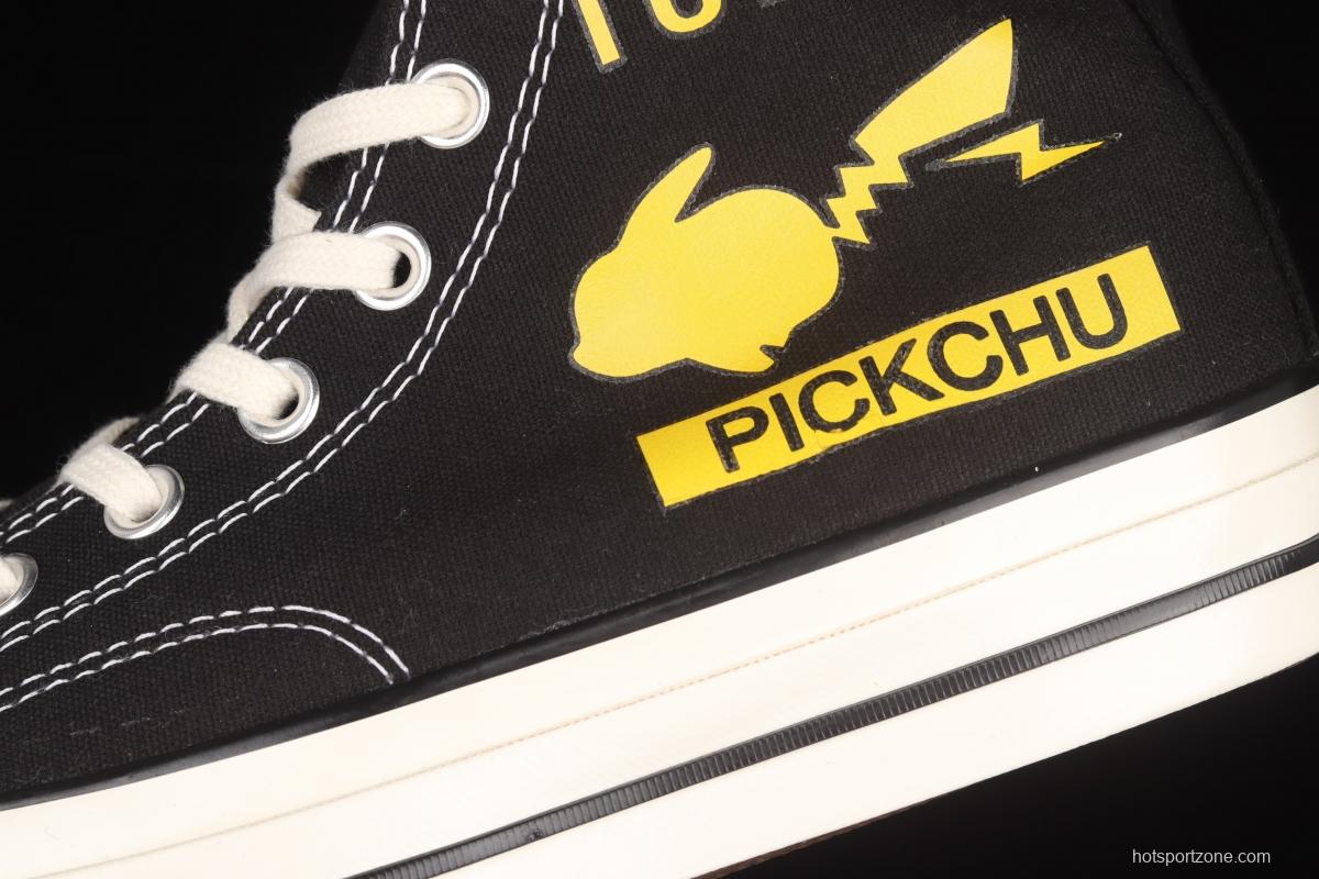 Pikachu x Converse Chuck 1970 s pickup kachu cartoon joint name classic graffiti limited edition Samsung canvas shoes 162050C