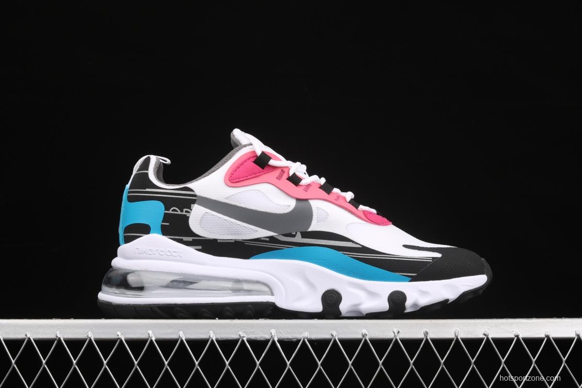 NIKE Air Max 270React new high-frequency mesh function half-palm air cushion running shoes DA4303-100