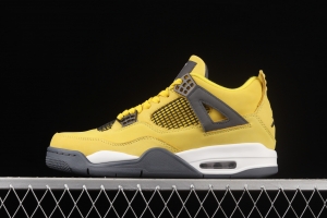 Air Jordan 4 Lightning repeated engraving of white and yellow electric masterbatch basketball shoes CT8527-700