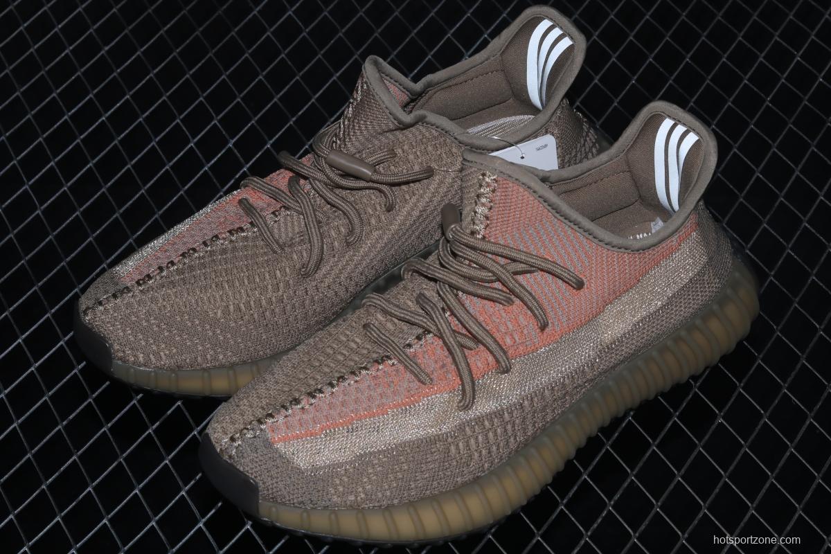 Adidas Yeezy 350 Boost V2 Sulfur FZ5240 Darth Coconut 350 second generation hollowed-out pheasant red color matching