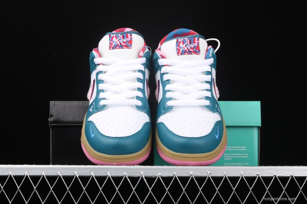 Parra x NIKE SB DUNK Low CN4504-105joint style tricolor hook embroidery rainbow geometric pattern casual low-top skateboard shoes