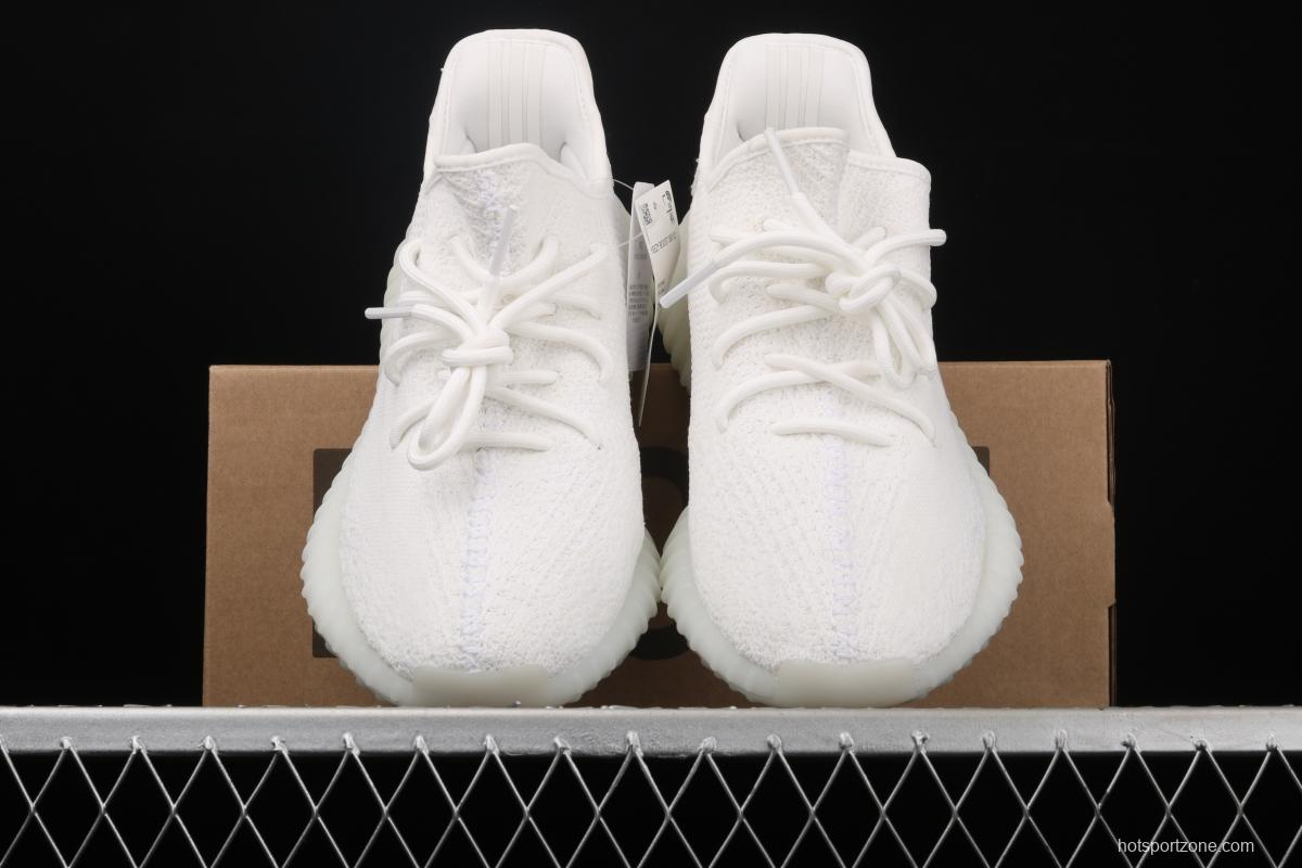 Adidas Yeezy 350V2 All White Real Boost Basf Darth coconut 350 second generation CP9366 fluorescent white BASF Boost original background