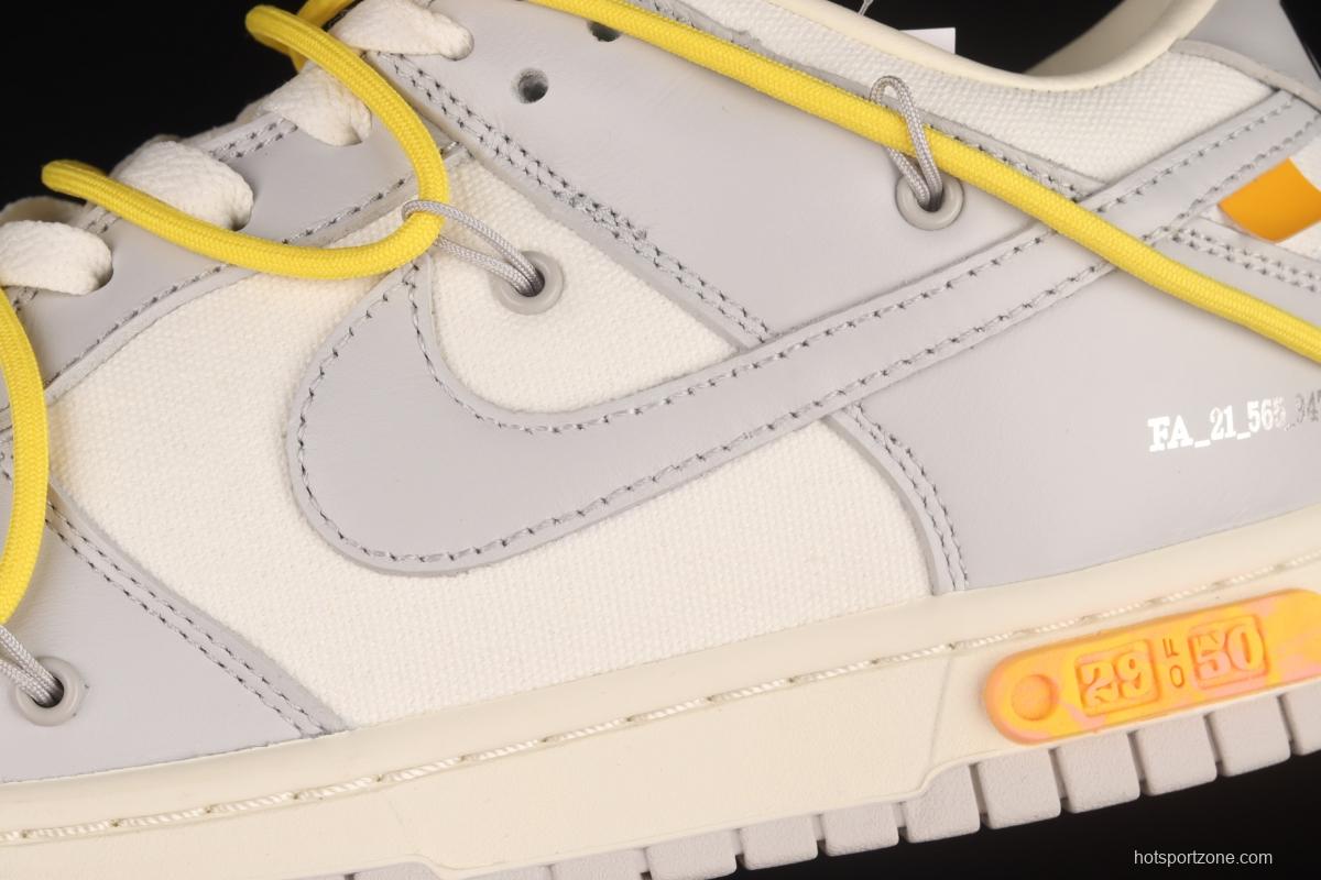 OFF-White x NIKE DUNK Low OW grey leisure sports skateboard shoes DM1602-103