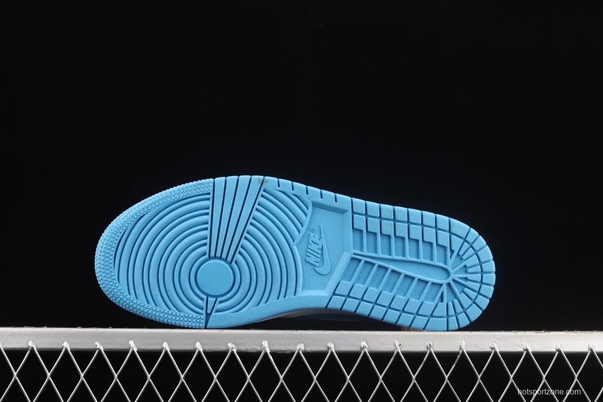 Air Jordan 1 Mid Lake Blue Zhongbang Basketball shoes BQ6472-114