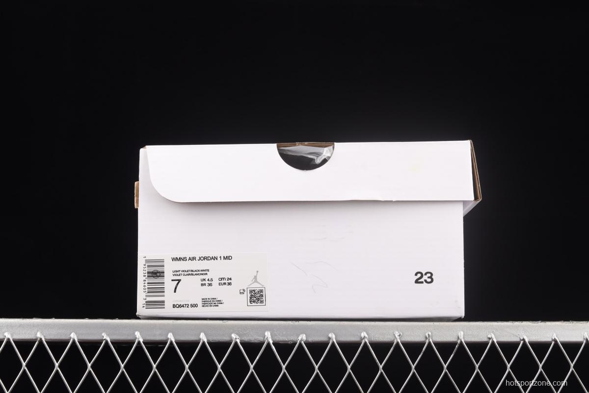 Air Jordan 1 Mid SE white powder black hook Zhongbang basketball shoes BQ6472-500