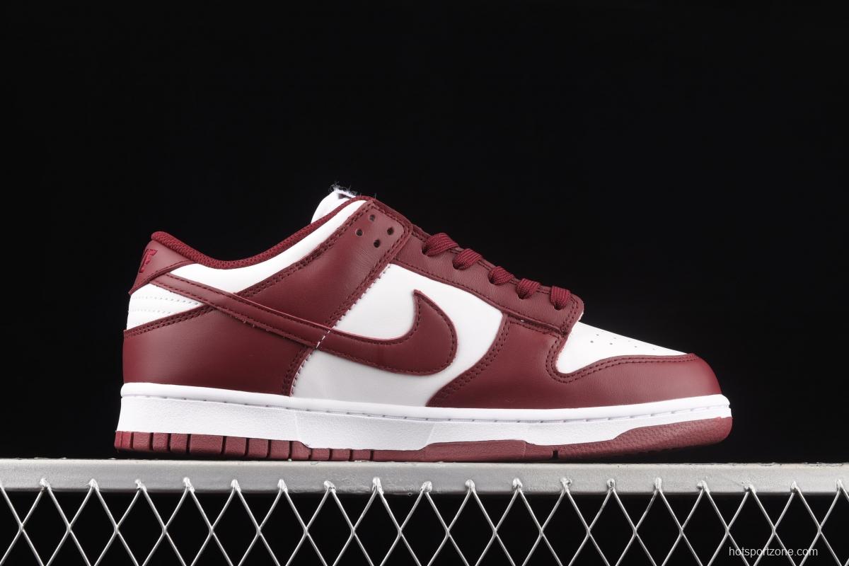 NIKE SB DUNK Low Prm wine red and white color SB buckle rebound fashion leisure board shoes DD1503-108