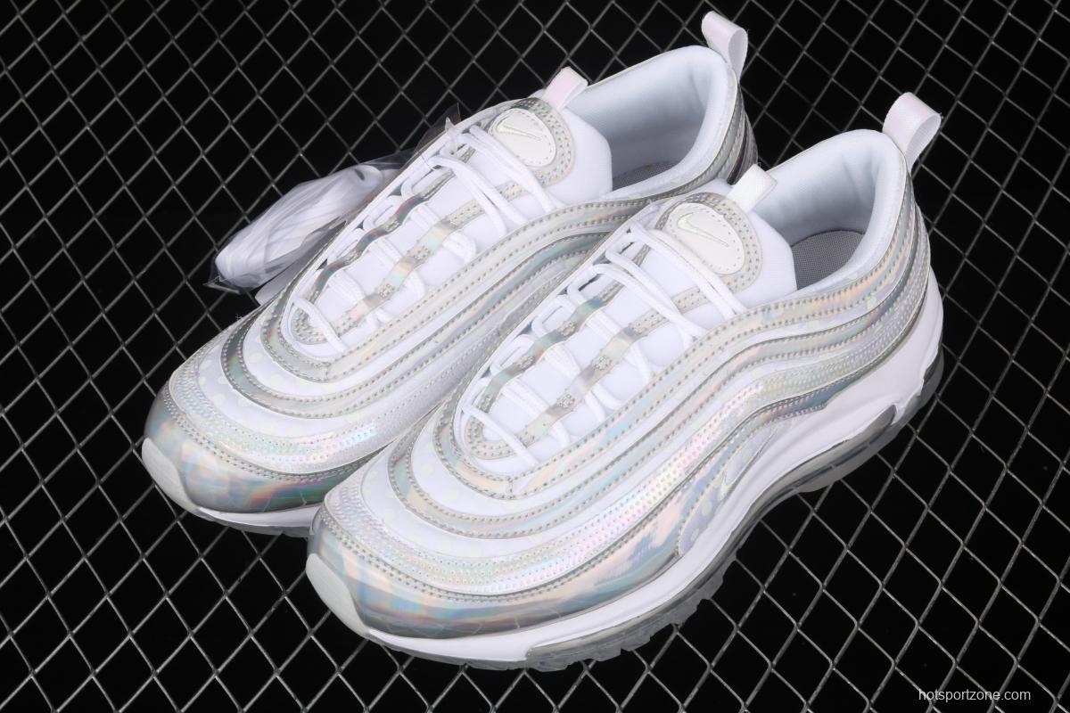 NIKE Air Max 97 PRM colorful laser reflective bullet air cushion running shoes CU8872-196