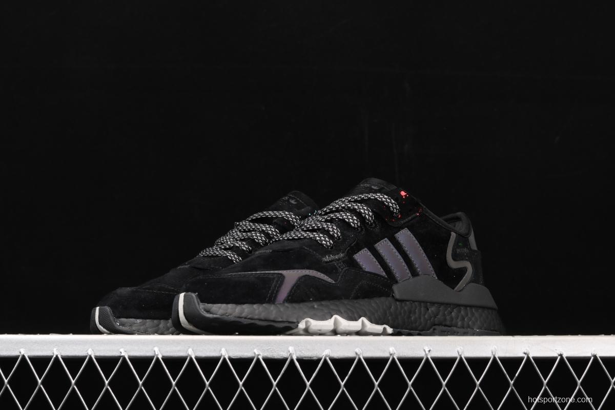 Adidas Nite Jogger 2019 Boost EG7666 suede stitching 3M reflective vintage running shoes