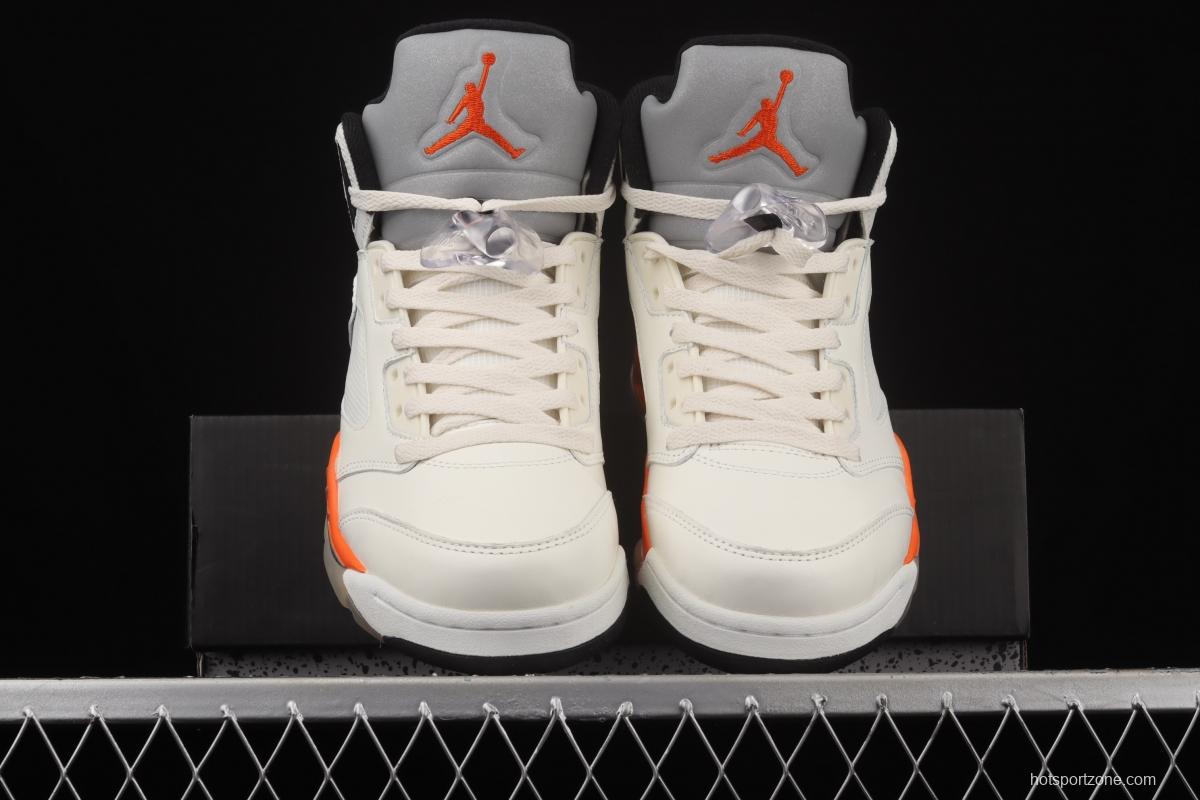 Air Jordan 5 Total Orange white buckle shredded DC1060-100