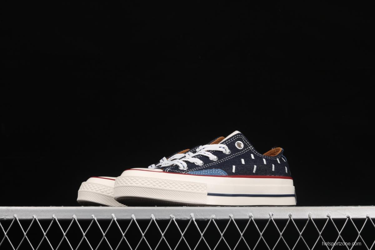 Converse Chuck 70s denim electric embroidered low-top casual board shoes 171065C