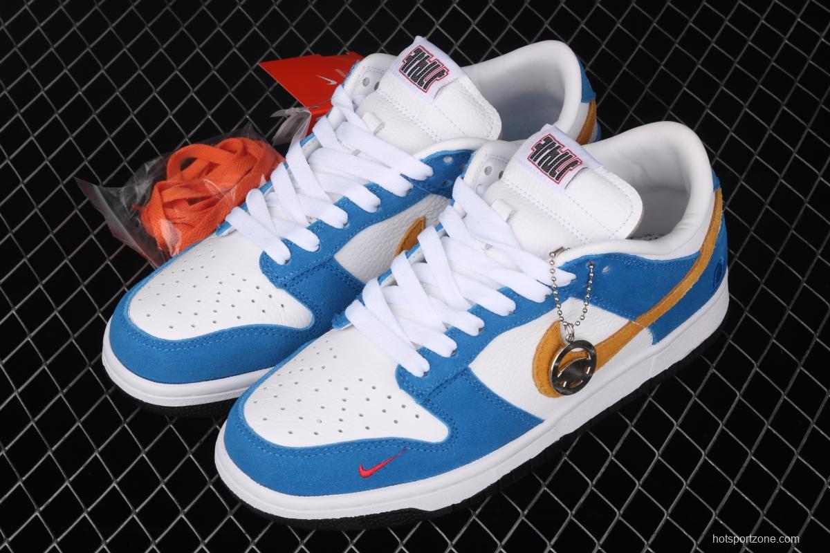 Kasina x NIKE SB DUNK Low co-signed blue and yellow retro low-top leisure sports skateboard shoes CZ6501-100