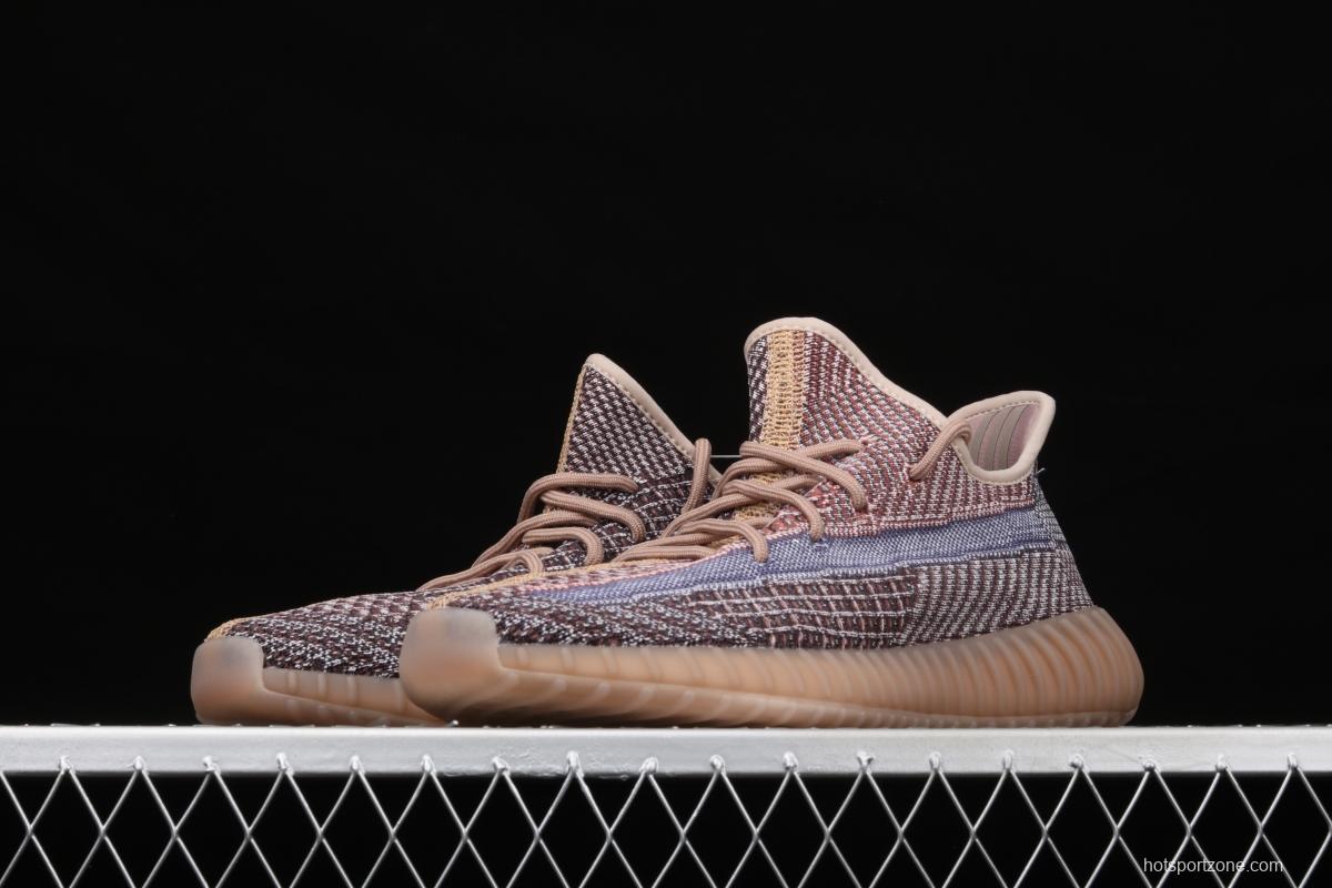 Adidasidas Yeezy Boost 350 V2 FAdidase H02795 Darth Coconut 350 second generation hollowed-out faded blue-brown matching BASF Boost original