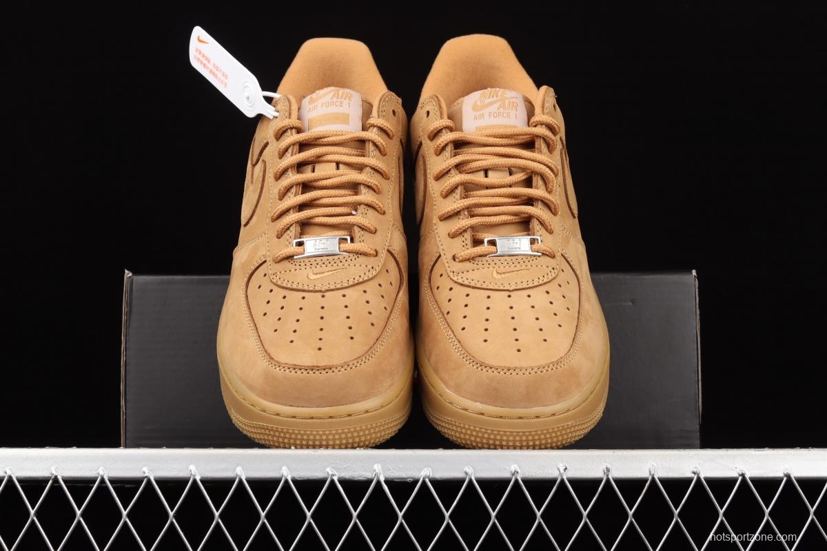 Supreme x NIKE Air Force 1 Low AF1 co-branded wheat suede low-top casual board shoes DN1555-200