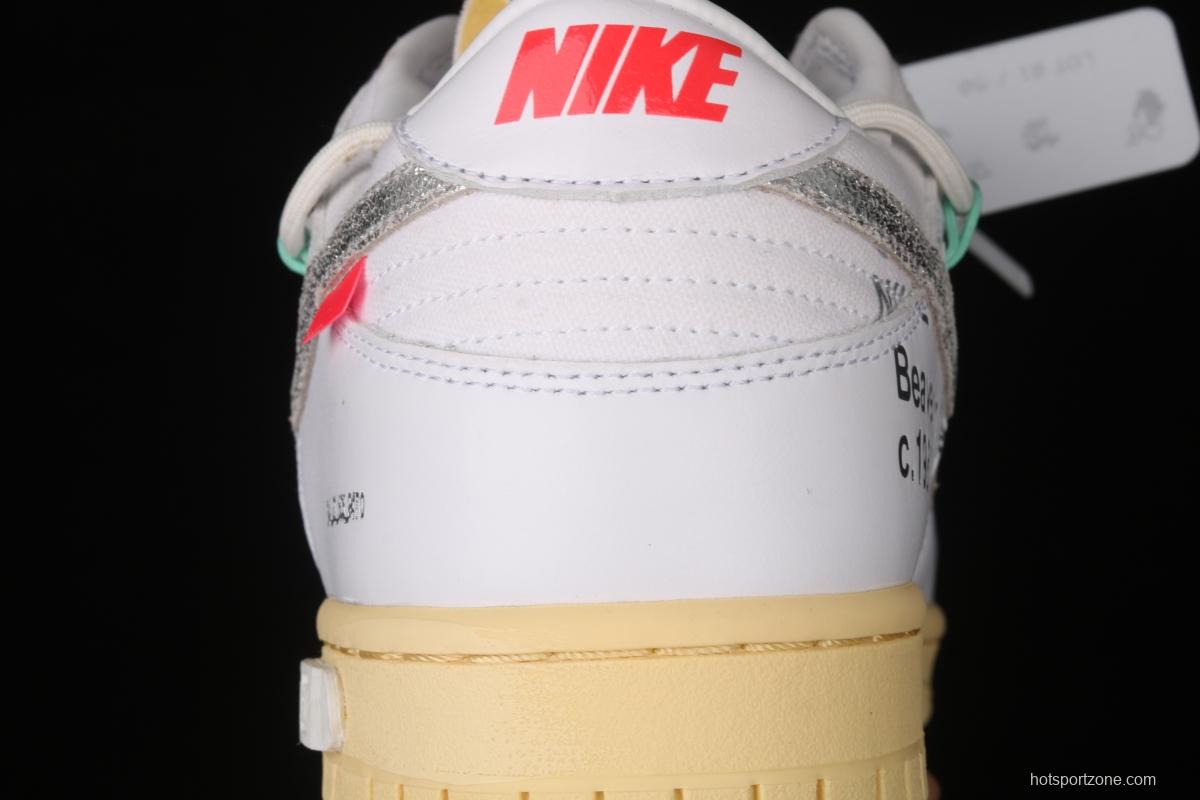 OFF-White x NIKE DUNK Low 04 of 50 OW white gray leisure sports skateboard shoes DM1602-127,