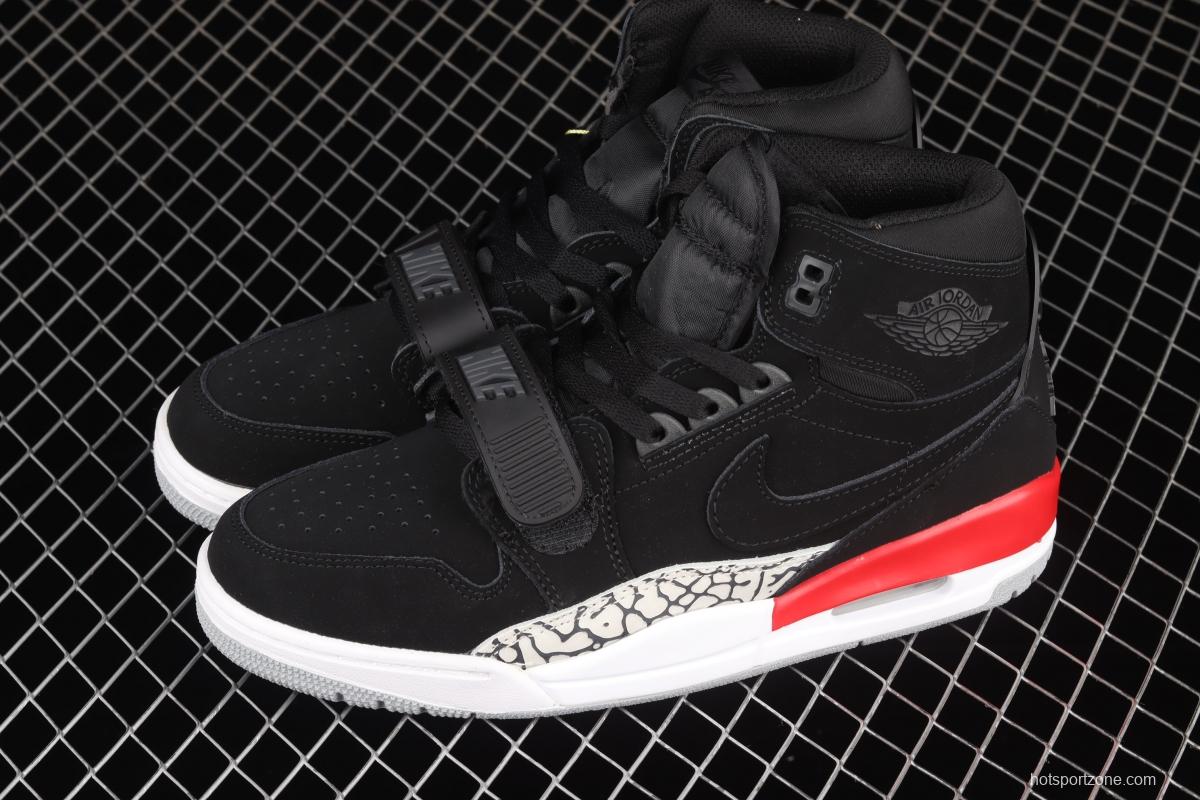 Jordan Legacy 312 black and red color matching Velcro three-in-one board shoes AV3922-060