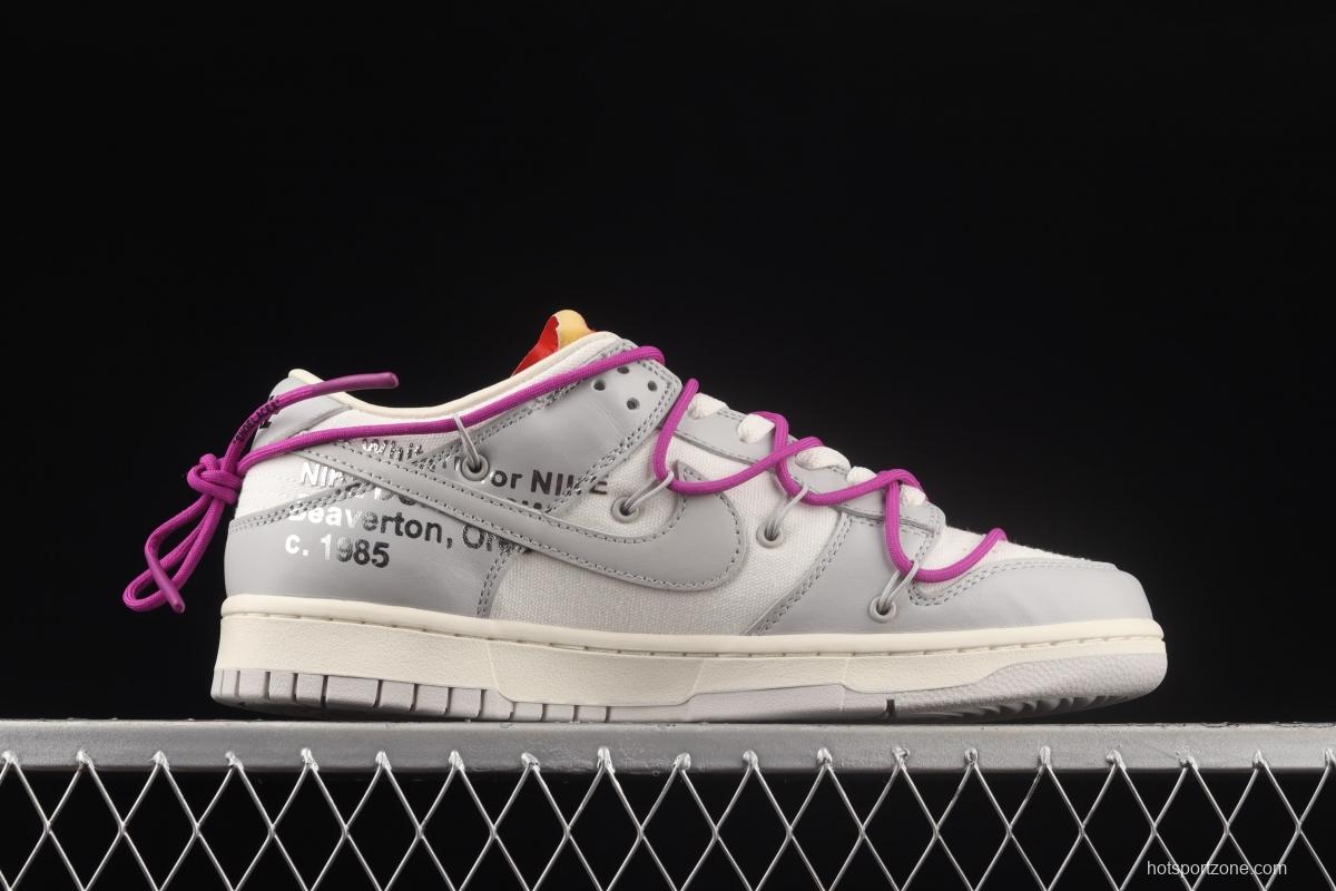 OFF-White x NIKE DUNK Low OW white gray leisure sports skateboard shoes DM1602-101