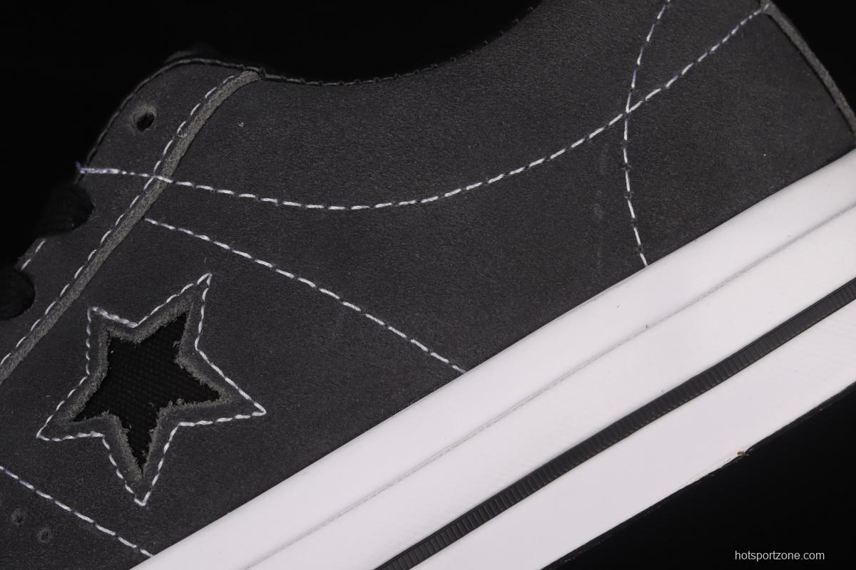 Converse One Star 74 Converse fur black gray low upper skateboard shoes 163247C