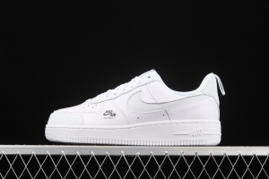 NIKE Air Force 1 Premium ShAdidasow Grey side Logo3M reflective low upper shoes CV3039-100