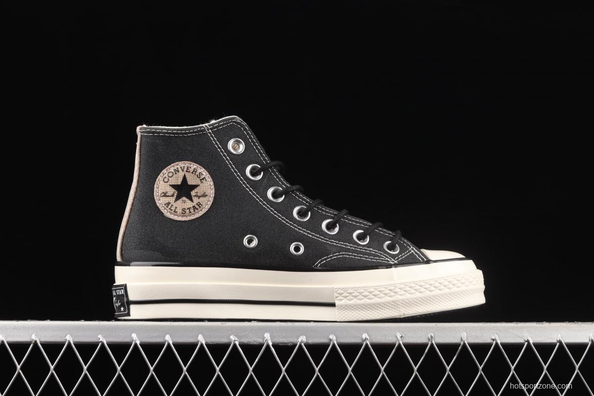 Converse Chuck Taylor All Star Converse black shiny high-top casual board shoes 572265C