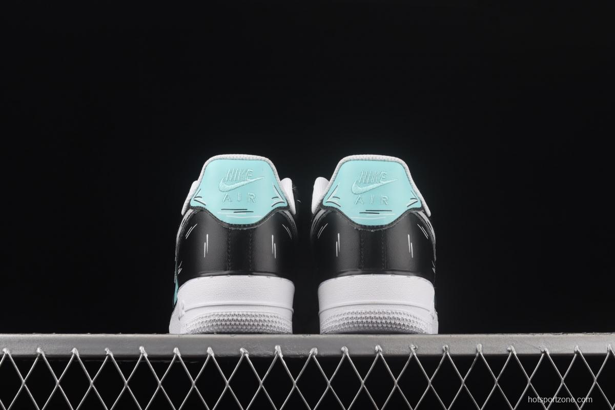 NIKE Air Force 11607 Low two-dimensional theme black diamond color matching low-top casual board shoes CW2288-215