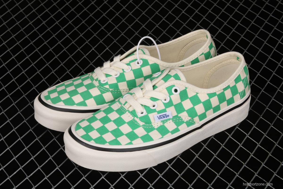 Vans Authentic classic Anaheim milk green checkerboard 4-hole low-side high-end vulcanized skateboard shoes VN0A54F241H