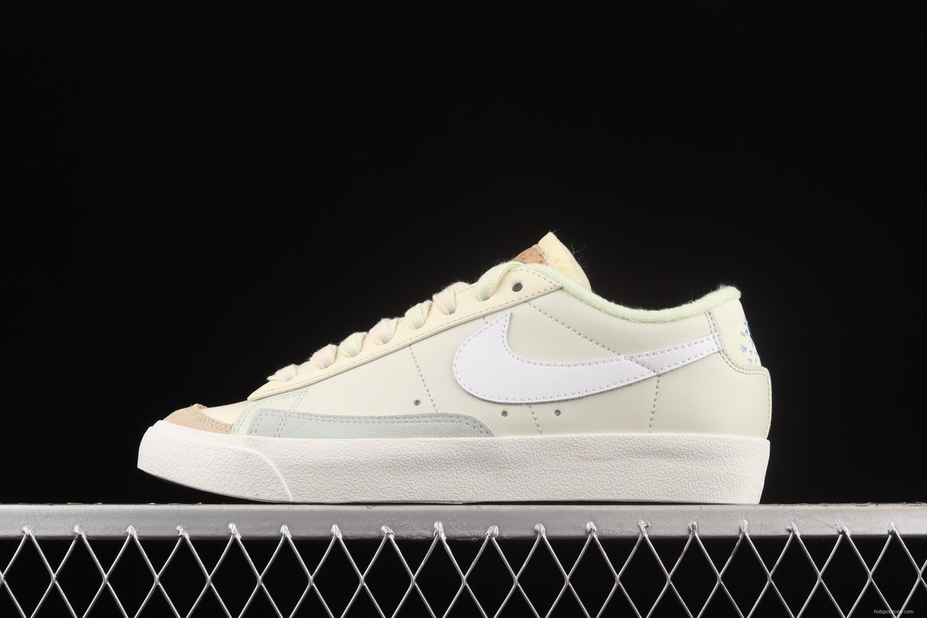 NIKE Blazer Low'77 Vintage Trail Blazers Leather Leather low-top Leisure Board shoes DM7186-011