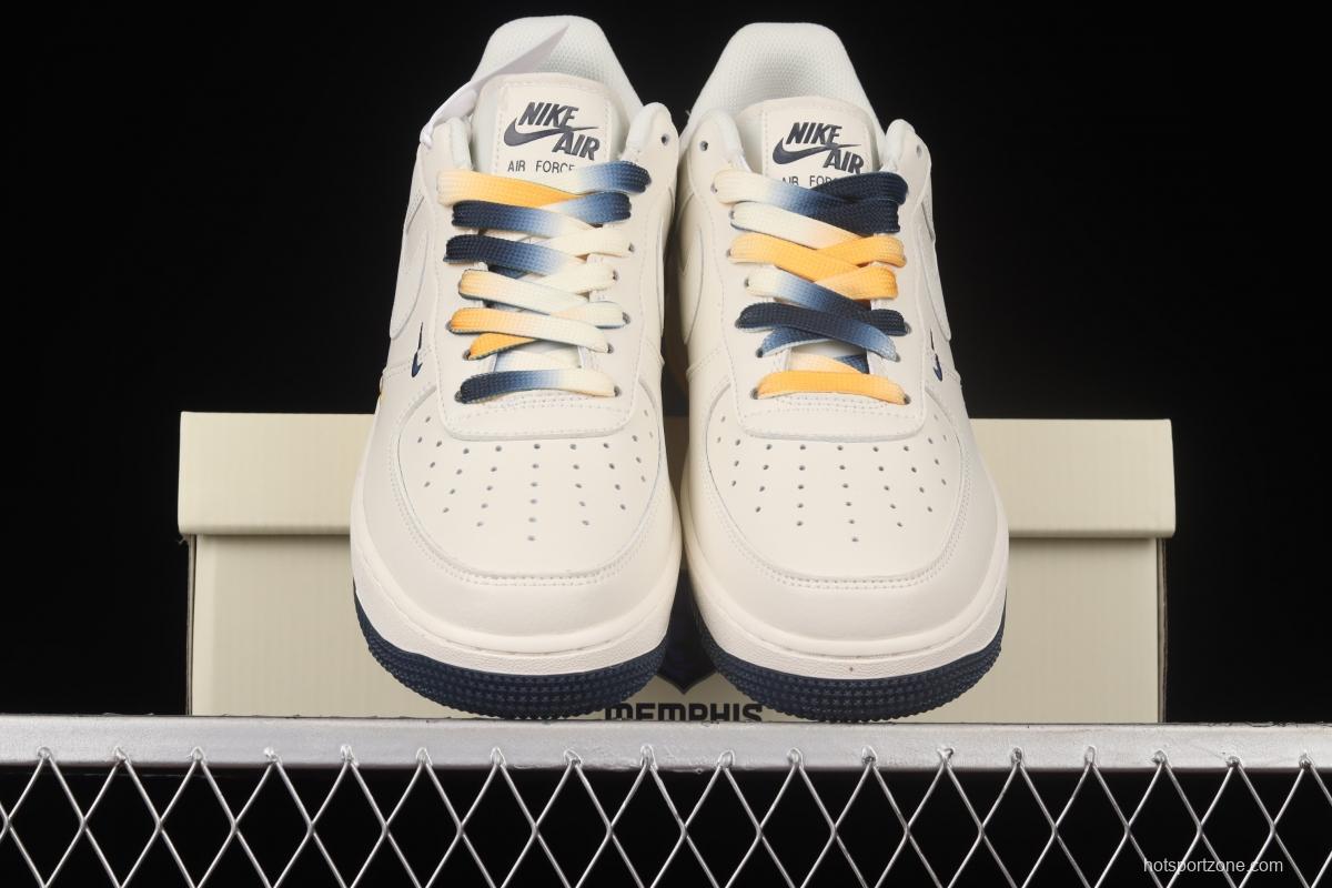 NIKE Air Force 11407 Low Su19 beige blue yellow Memphis Grizzlies city limited low-top casual board shoes TN2569-307