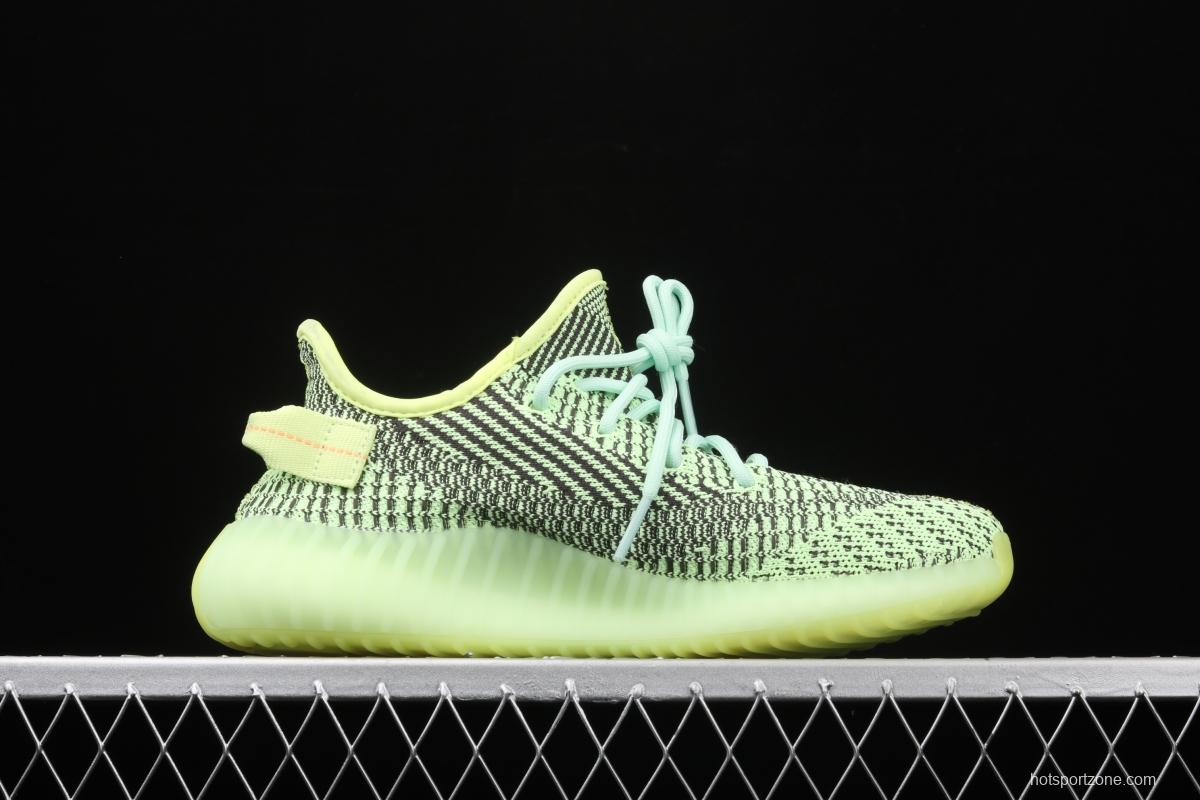 Adidas Yeezy Boost 350V2 Yeezreel FW5191 Darth Coconut 350 second generation hollowed-out black and yellow luminous angel color