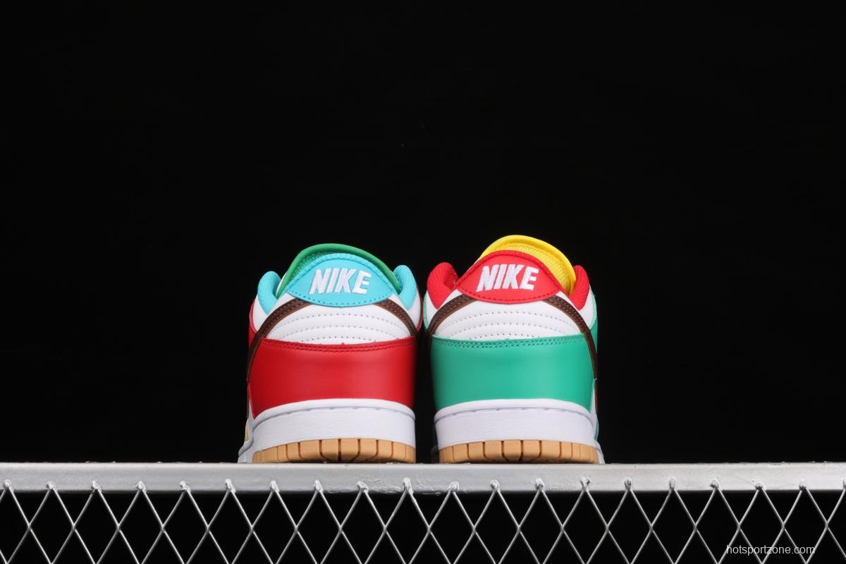 NIKE DUNK Low Free 99 white colorful mandarin duck dunk series low side leisure sports skateboard shoes DH0952-100