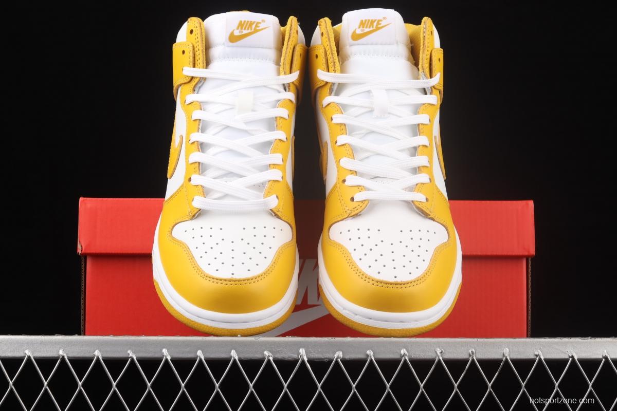 NIKE SB DUNK High white and yellow color SB rebound high upper shoes DD1869-106