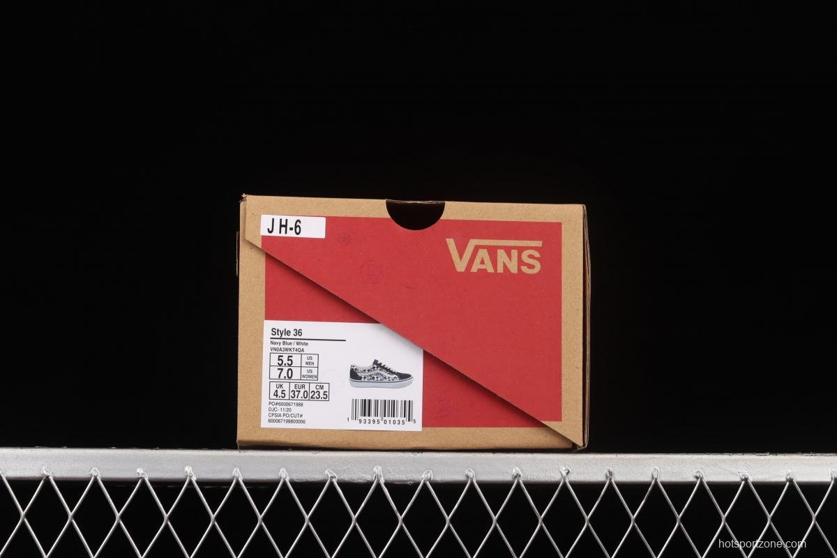 OFF-White x Vans Old Skool joint style new color matching low-side sports skateboard shoes VN0A3WKT4QA