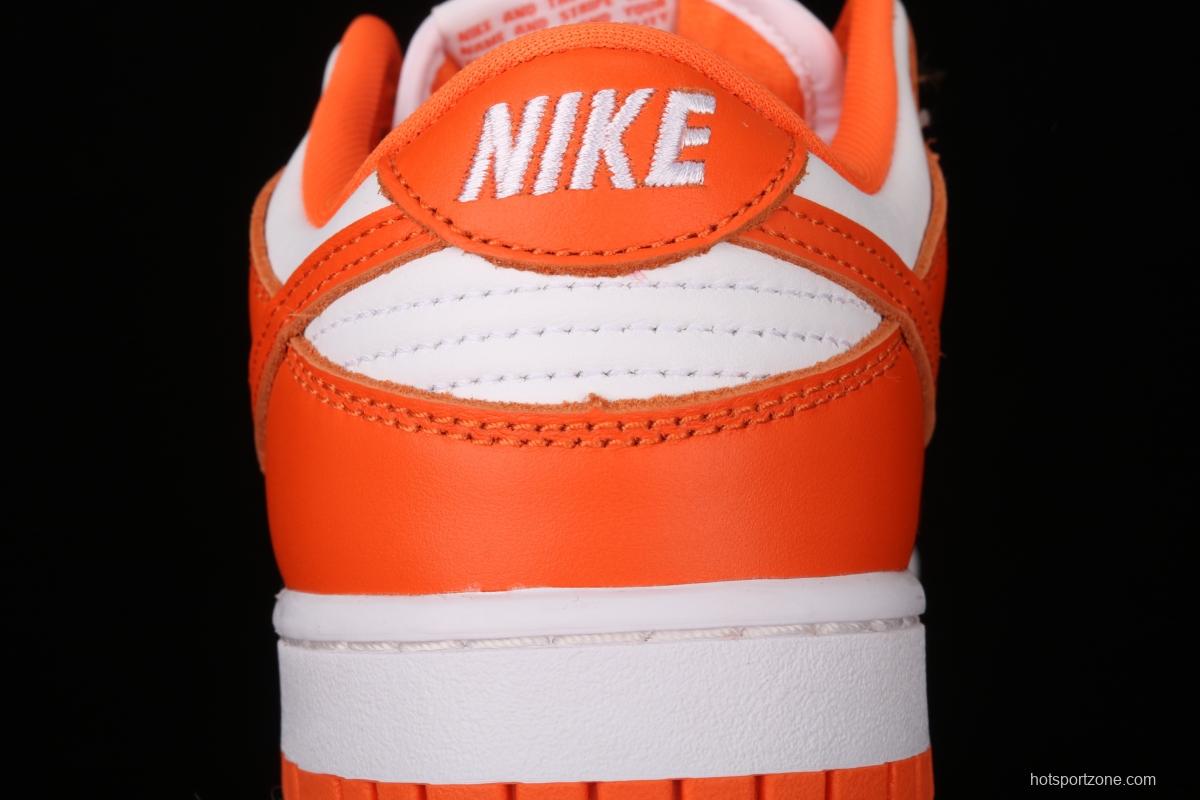 NIKE SB DUNK Low Pro Syracuse White Orange head and low Top Leisure Board shoes CU1726-101