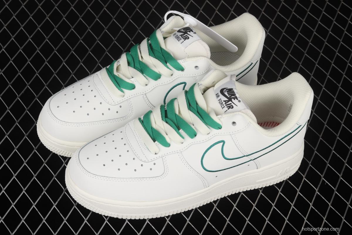 NIKE Air Force 1x07 Low Rice White Green Electric embroidery Hook low-top casual board shoes CL6326-128