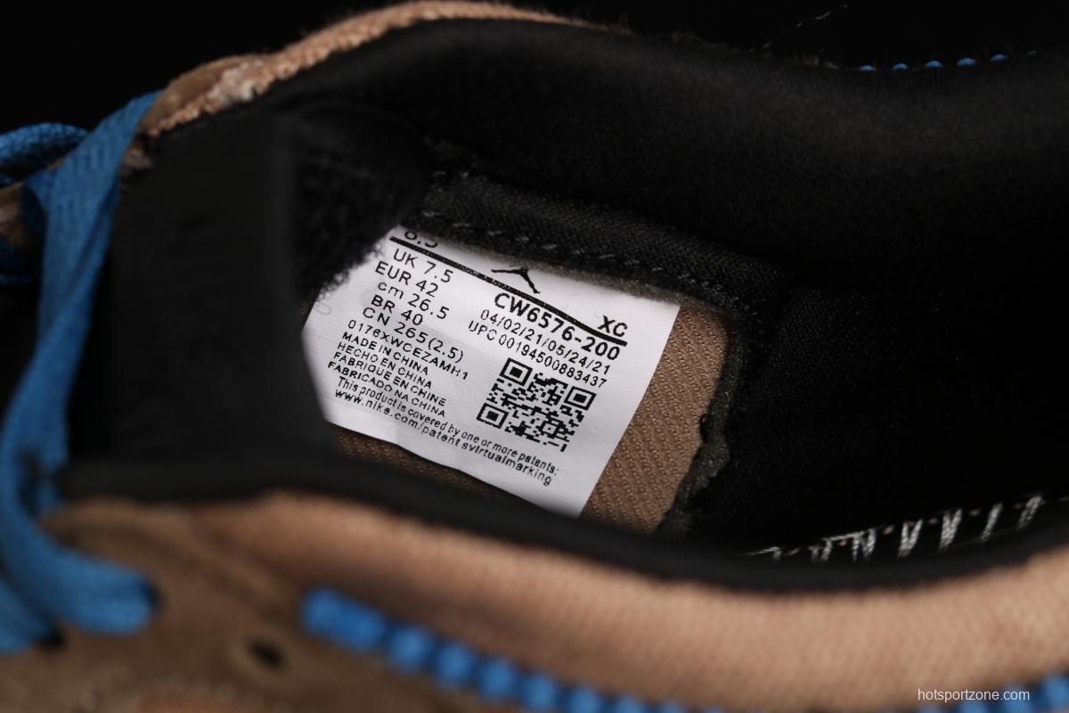 Air Jordan 1 Switch Black brown black brown zipper high-end cultural basketball shoes CW6576-200
