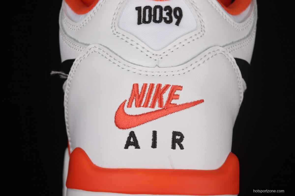 NIKE Air Flight 89 white orange color cushion basketball shoes CZ6097-100