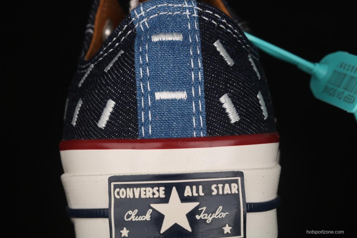 Converse Chuck 70s denim electric embroidered low-top casual board shoes 171065C
