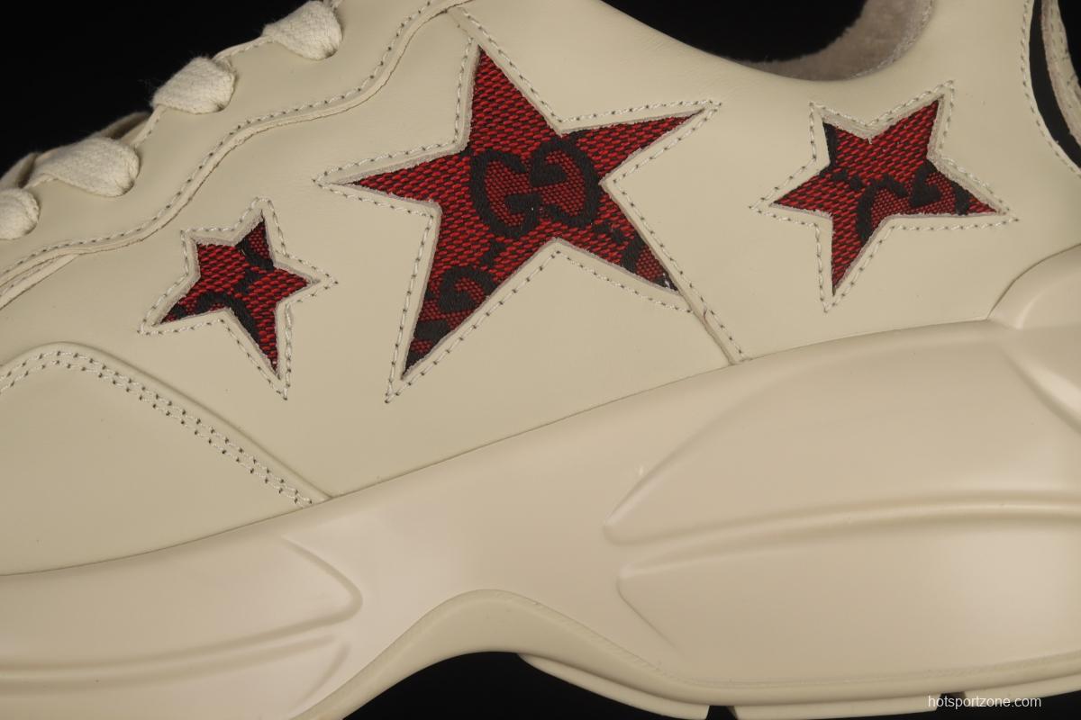 Gucci Rhyton Vintage Trainer Sneaker makes old leather horned retro jogging shoes 2SHC09560