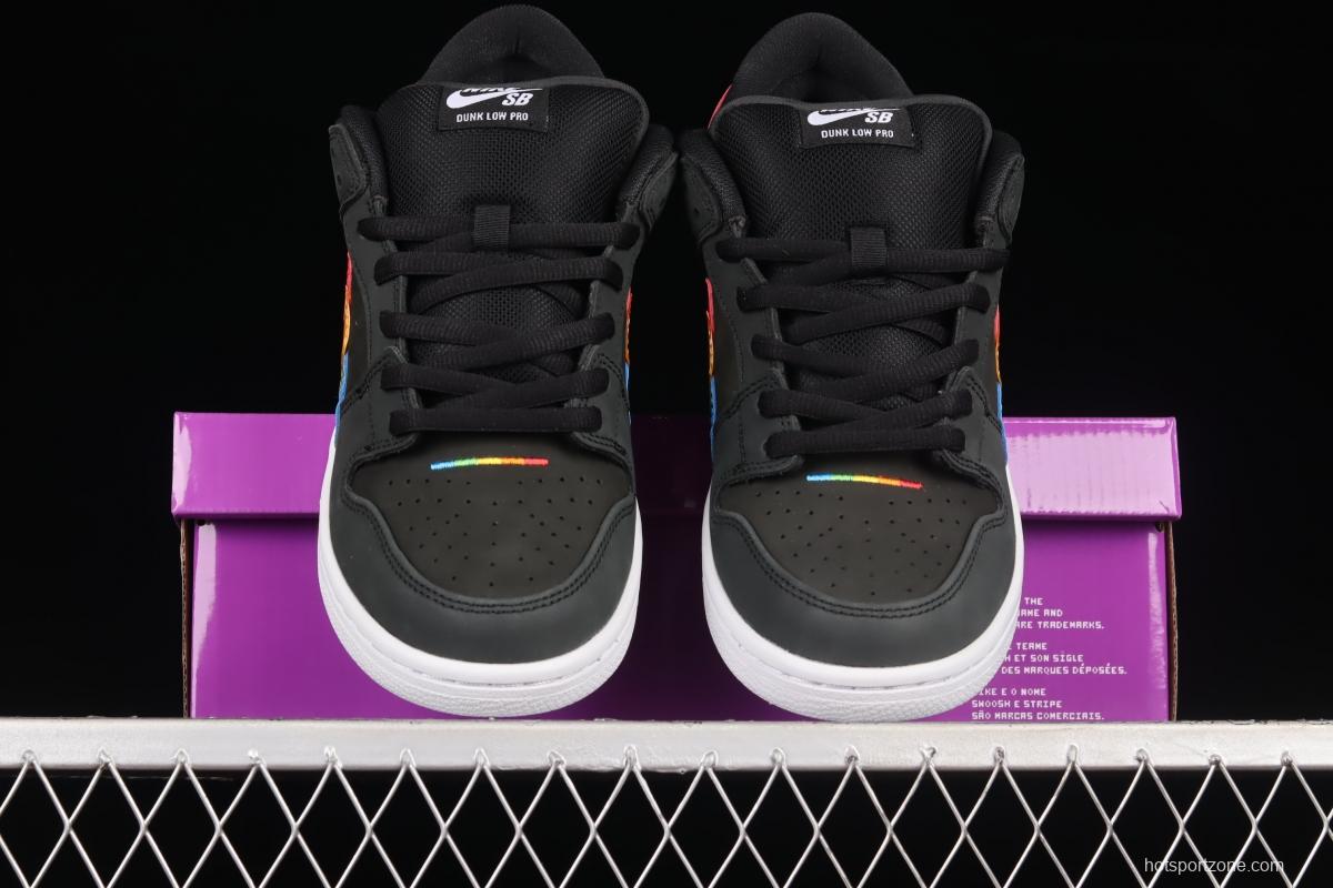 Polaroid x NIKE SB DUNK Low Black Rainbow Polaroid Joint SB Retro Casual Sneakers DH7722-001